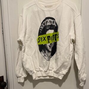 Graphic White Sweatshirt with Bold Design